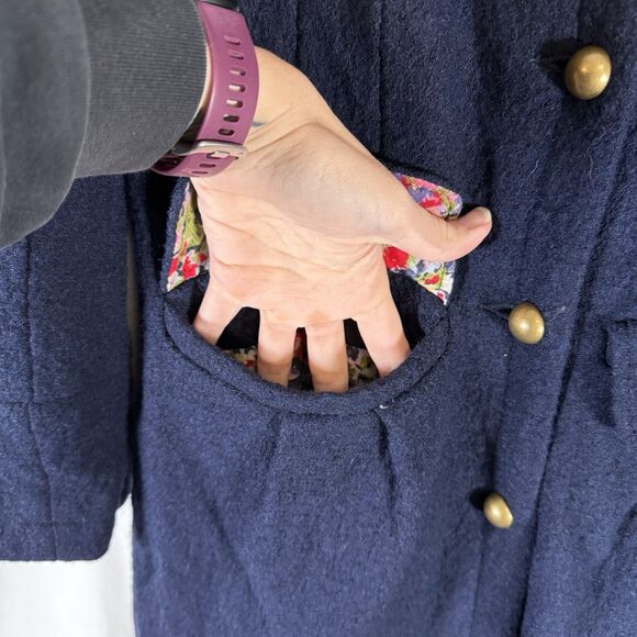 Free People Wool Blend Jacket Women's Medium Blue Button Up Pockets - Picture 5 of 11